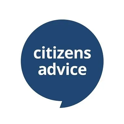 New logo adopted in 2015 (Current) White Text with Blue Background.